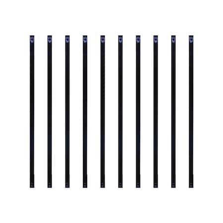 Nuvo Iron 38in LONG x 1in WIDE BLACK RECTANGULAR GALVANIZED STEEL BALUSTERS, 10PK RCTB38